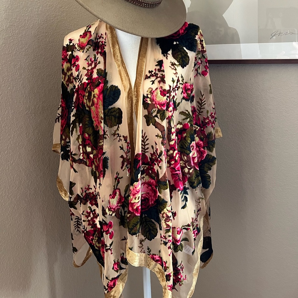 Velvet Sheer wrap with arm openings